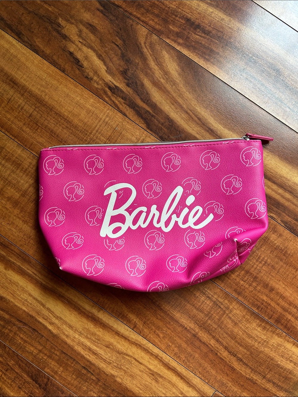 Barbie Hot Pink Cosmetic Pouch with White Logo